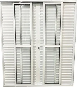 Porta de Aluminio de Correr 6 Folhas Com Fechadura Linha Premium