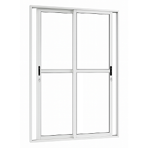 Porta de Alumínio Sacada 2 Folhas Móveis de Correr Com Fechadura Linha Premium