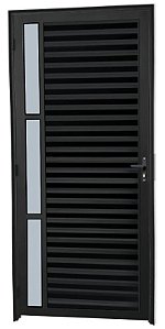 Porta de Alumínio Palheta Visor Lateral Linha Premium