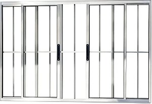 Vitro de Aluminio 4 Folhas Com Grade Linha Premium