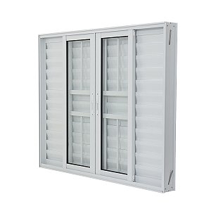 Veneziana de Aluminio 6 Folhas Com Grade Linha Premium