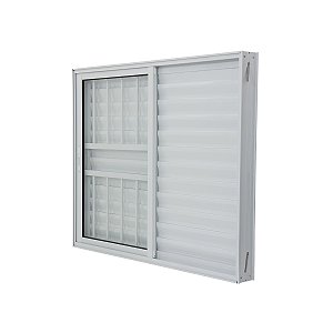 Veneziana de Aluminio 3 Folhas Com Grade Linha Premium