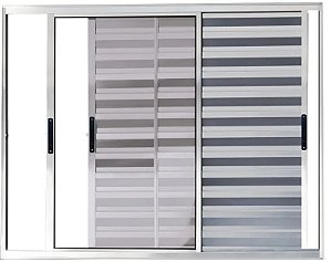 Veneziana de Aluminio 3 Folhas Móveis Sem Grade Linha Premium