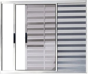 Veneziana de Aluminio 3 Folhas Sem Grade Linha Premium