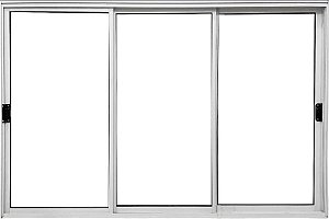 Vitro de Aluminio 3 Planos Móveis Sem Grade Linha Modular