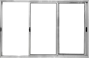 Vitro de Aluminio 3 Planos Móveis Sem Grade Linha Modular