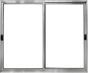 Vitro de Aluminio 2 Folhas Móveis Sem Grade Linha Modular