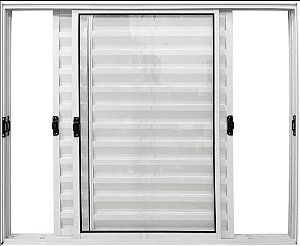 Veneziana de Aluminio 3 Folhas Móveis Sem Grade Linha Modular
