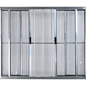 Vitro de Aluminio 4 Folhas Com Grade Linha Modular