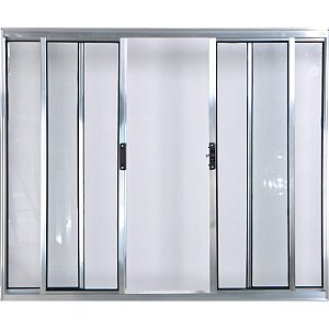 Vitro de Aluminio 4 Folhas Sem Grade Linha Modular
