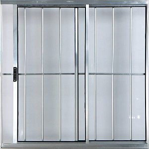 Vitro de Aluminio 2 Folhas Com Grade Linha Modular