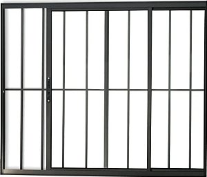 Vitro de Aluminio 2 Folhas Com Grade Linha Modular