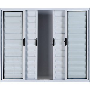 Veneziana de Aluminio 6 Folhas Sem Grade Linha Modular