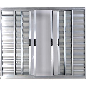 Veneziana de Aluminio 6 Folhas Sem Grade Linha Modular