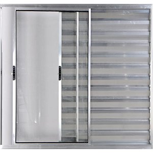 Veneziana de Aluminio 3 Folhas Sem Grade Linha Modular