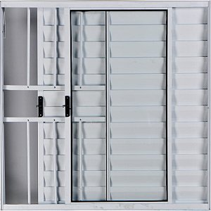 Veneziana de Aluminio 3 Folhas Com Grade Linha Modular