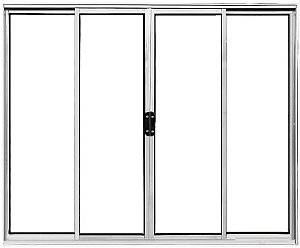 Vitro de Aluminio 4 Folhas Sem Grade Linha Leve