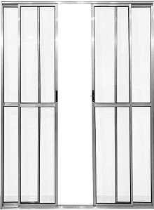 Porta de Alumínio Sacada 4 Folhas Com Trinco Linha Leve