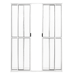 Porta de Alumínio Sacada 4 Folhas Com Trinco Linha Leve