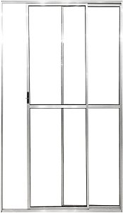 Porta de Alumínio Sacada 2 Folhas Com Trinco Linha Leve