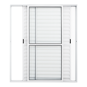 Porta de Alumínio de Correr 3 Folhas Móveis Com Trinco Linha Leve