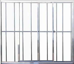 Vitro de Aluminio 2 Folhas Com Grade Linha Leve