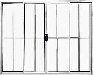 Vitro de Aluminio 4 Folhas Com Grade Linha Leve