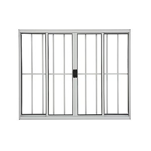 Vitro de Aluminio 4 Folhas Com Grade Linha Leve