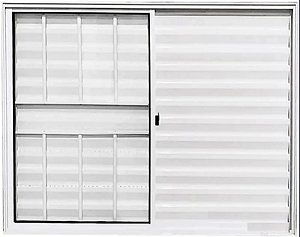 Veneziana de Aluminio 3 Folhas Com Grade Linha Leve