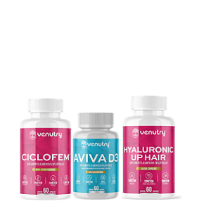 Kit Mulher dia a dia: Ciclofem + Aviva D3 + Hyaluronic Up Hair