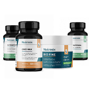 Kit Crio Lipólise completo (4 itens) - Crio Max + Nutradtx + Bio Fine + Triptozen - Nutrasix