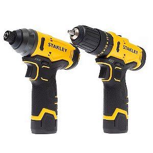 SCHI10D2FK - COMBO PARAF / FURAD DE IMPACTO 3/8" (10mm) E PARAF DE IMPACTO 1/4" (6,35mm) C/ 2 BAT (2AH) - STANLEY