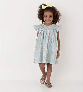 Vestido Mariah Digital Floral Bordado Amarelo