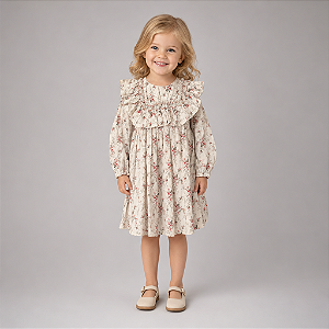 Vestido Antonella Floral Manga Longa