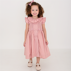 Vestido Mila Linho Rosa