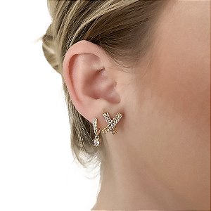 Argola com pingente  zircônias