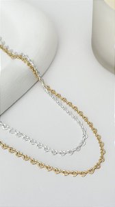 Choker coração bordado