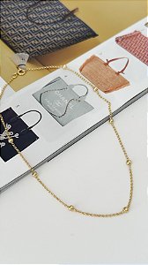 Choker elo português com esferas