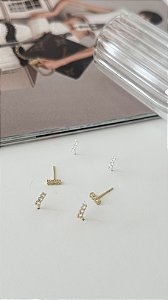 Brinco palito em zircônia cristal