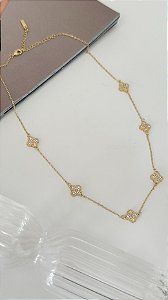 Choker trevos cristal