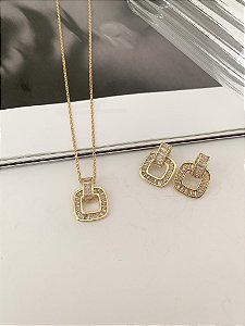 Conjunto em zircônia navetes