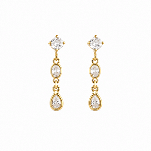 Brinco earline zircônias e gotinha