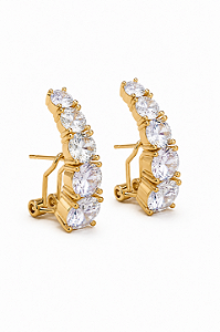 Brinco earhook dourado zircônia cristal