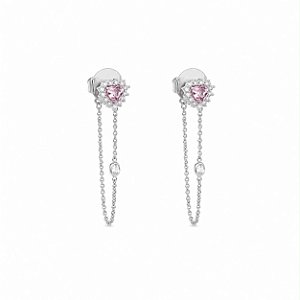 Brinco earline coração rose