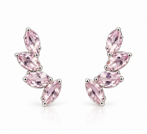 Earcuff com zircônias rose