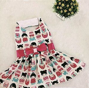 Vestido Pet Estampado Bonecas