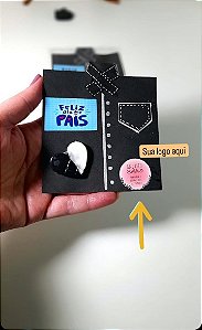 Cartão com Mini Sabonete Coração para Dia dos Pais -  25 unidades