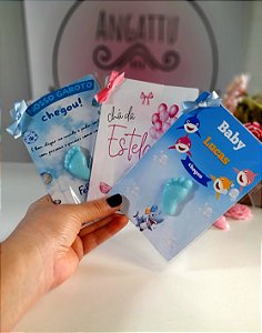 Cartão com Mini Sabonete Pezinho - 25 unidades
