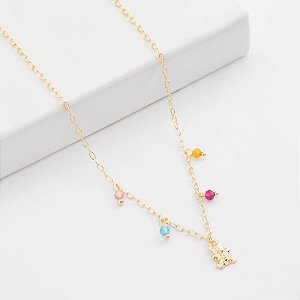 Colar urso infantil banho ouro 18k