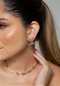 Brinco chanel banho ouro 18k